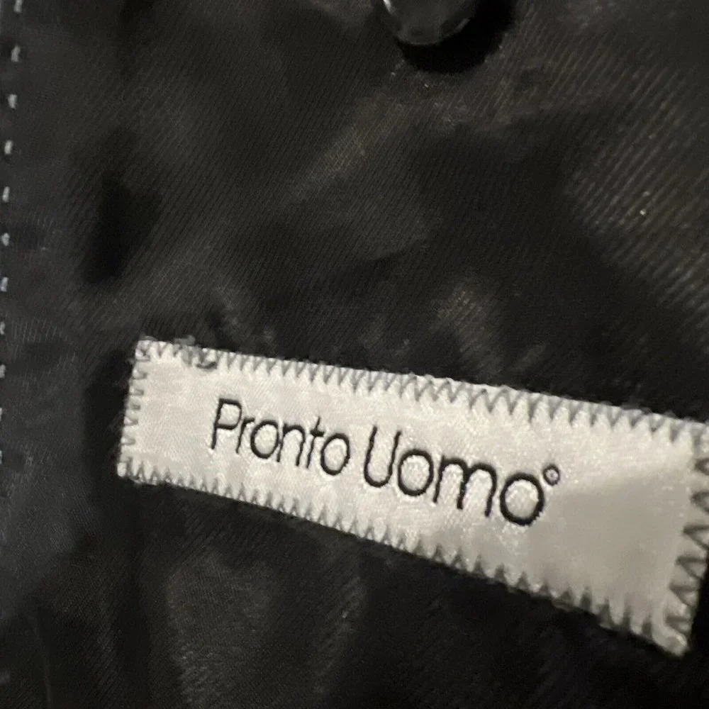 Pronto Uomo Mens Black Corduroy Blazer Sport Coat Two Button Casual Jacket 46S - Picture 12 of 16